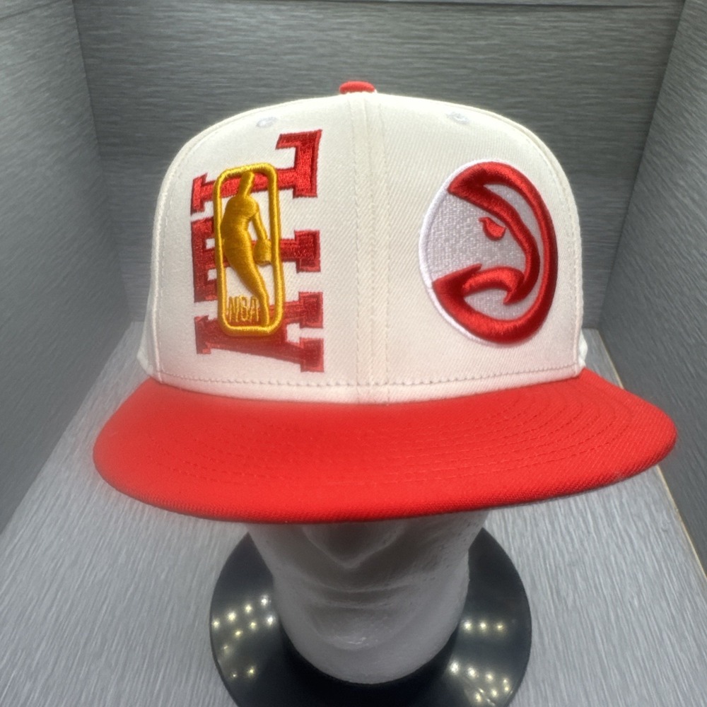 Atlanta Hawks New Era 9FIFTY Snapback Hat White Red Embroidered Logo OSFM